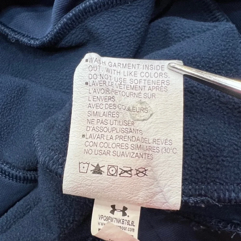 Under Armour Mens ColdGear Pullover Hoodie Academy Blue Logo 1357085 LG